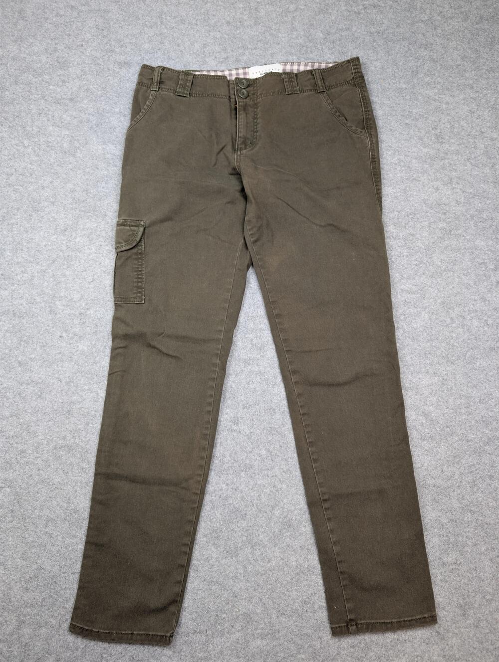 Sanctuary Pants Womens 30 Green Twill Cargo Straight Leg Stretch Casual Pockets